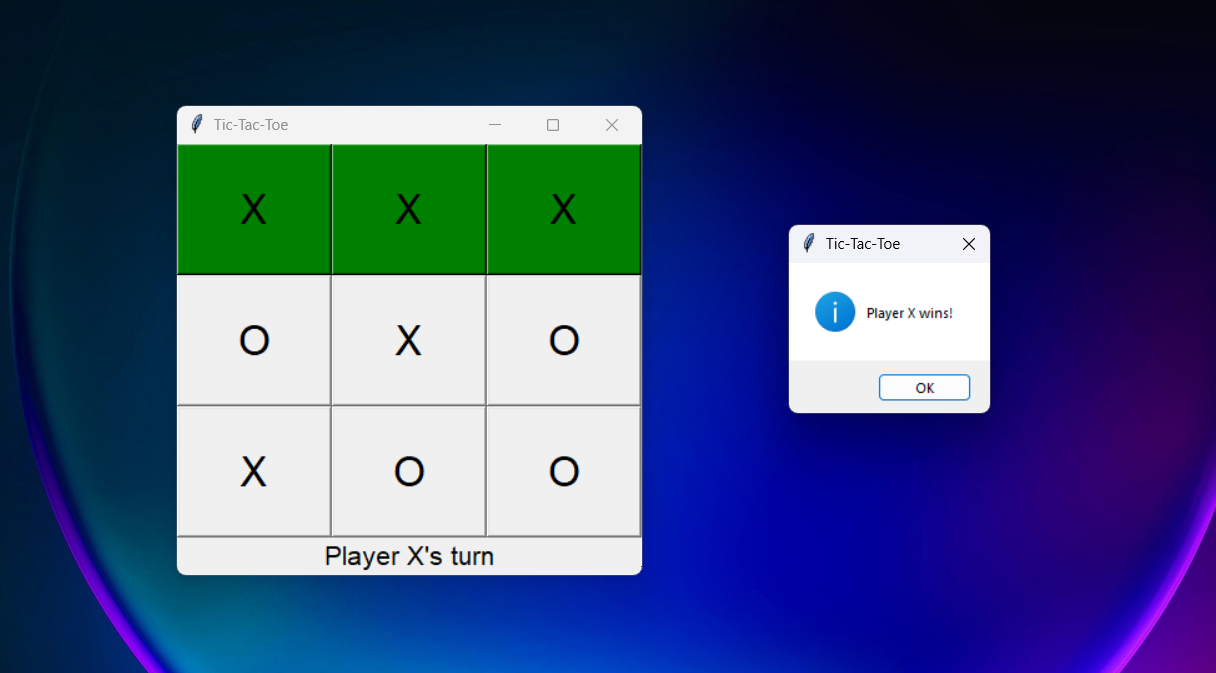 python game code of Tic Tac Toe